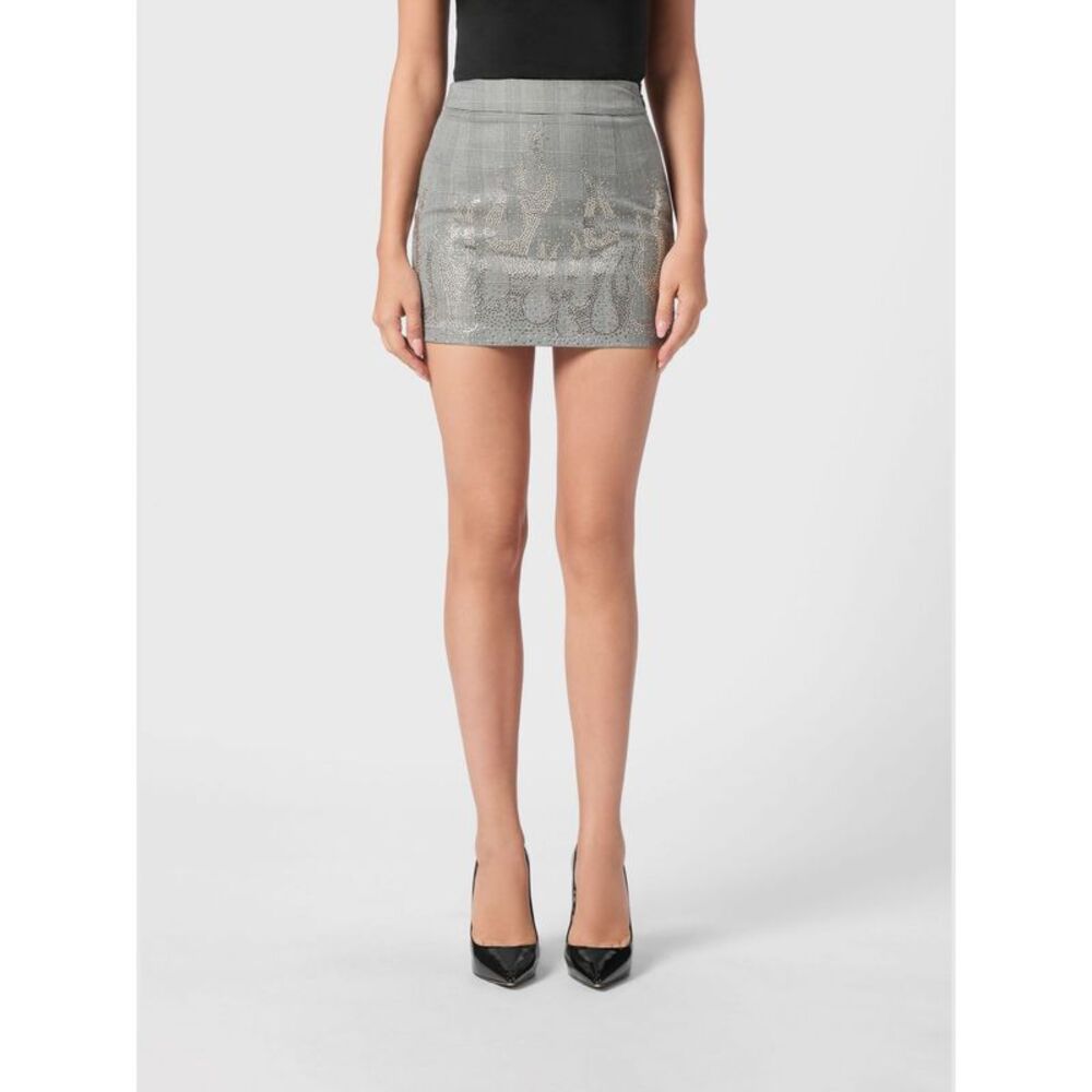 Philipp Plein Women Rhinestone Viscose Blend Mini Skirt Philipp Plein